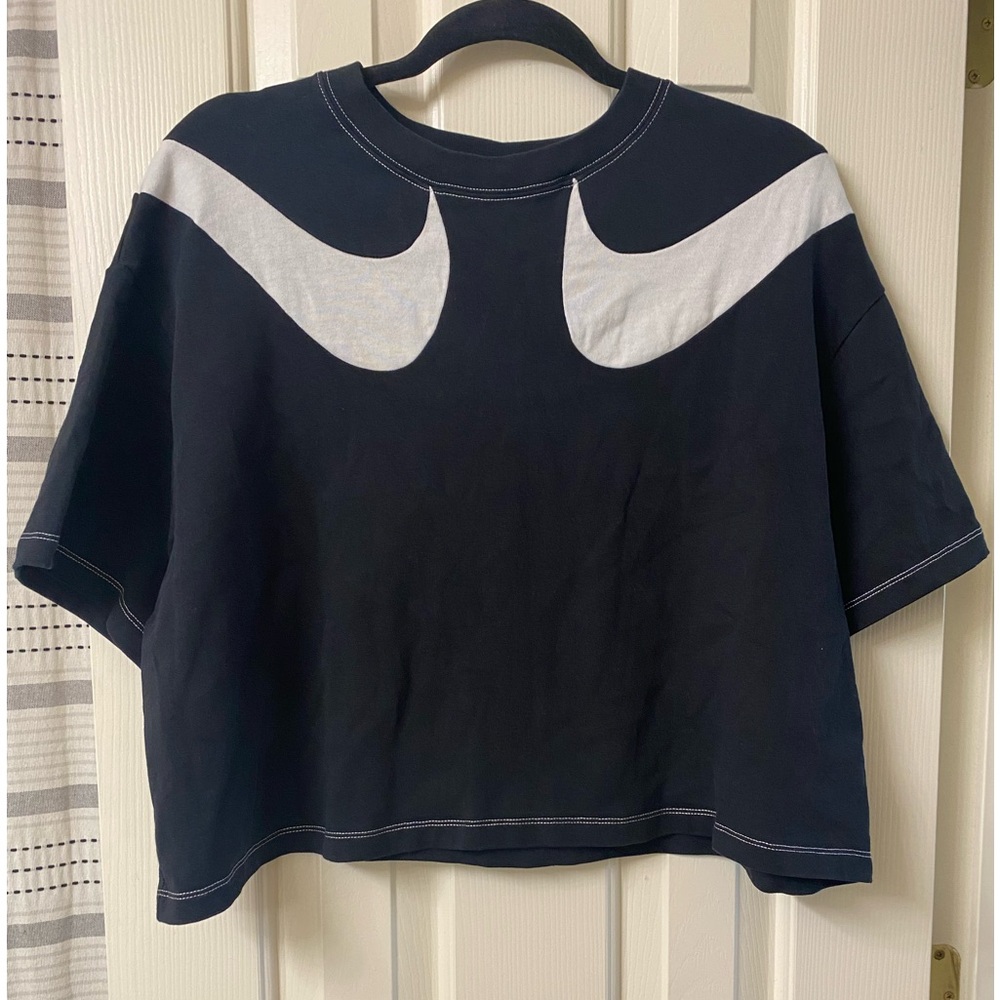 Nike Mirrored Swish Cropped Oversized Relaxed Fit Shirt Size XL